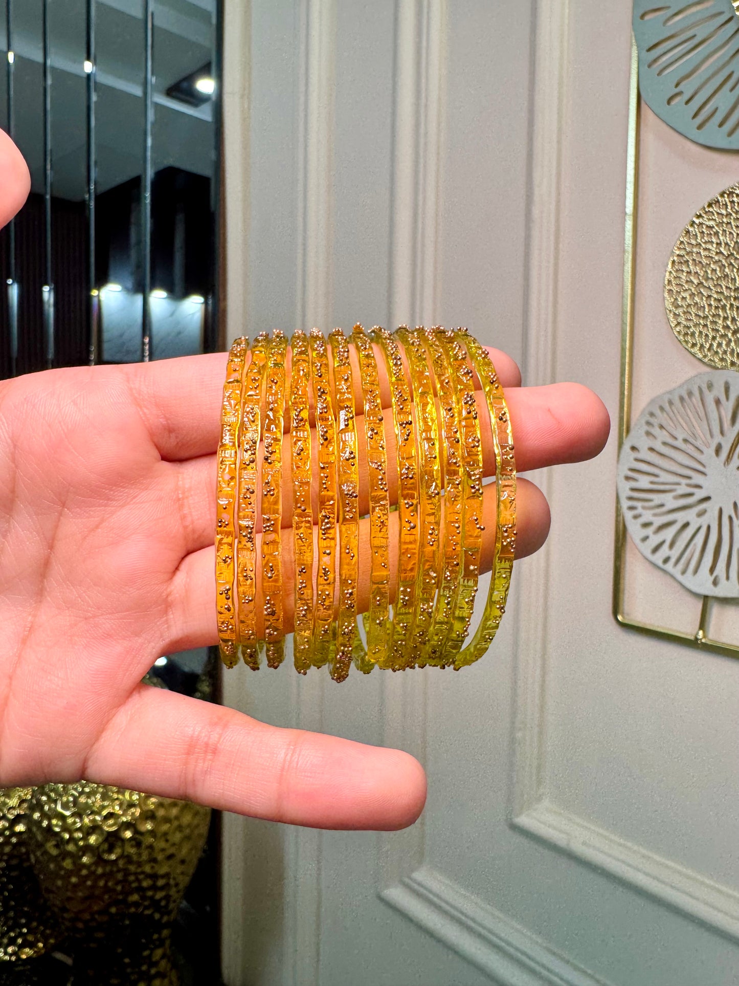 Yellow/Golden Raindrop Bangles