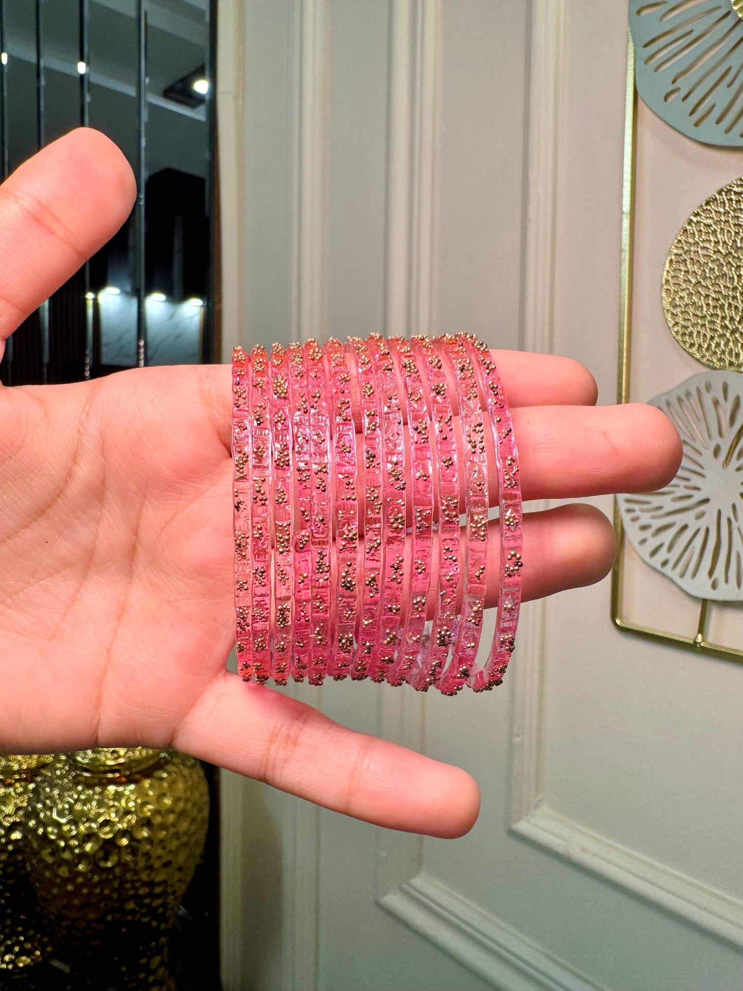 Light Pink Raindrop Bangles