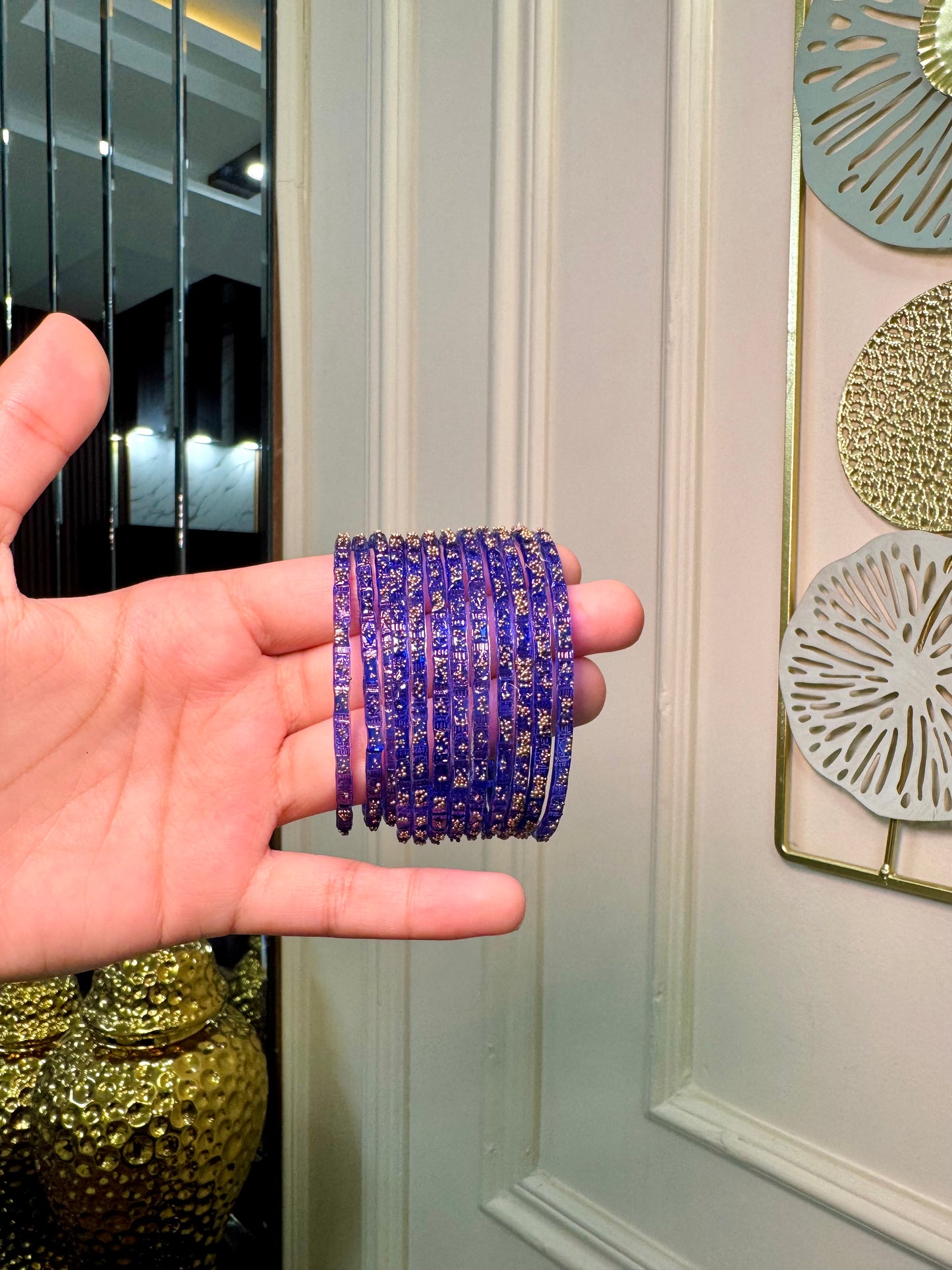 Dark Blue Raindrop Bangles