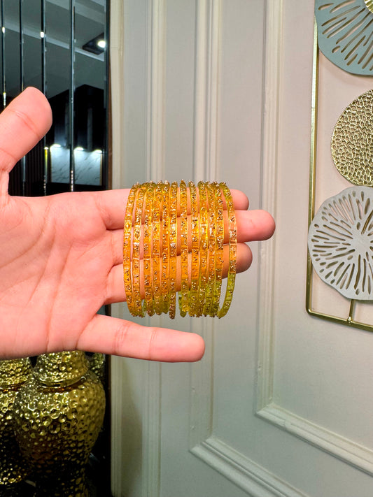 Yellow/Golden Raindrop Bangles