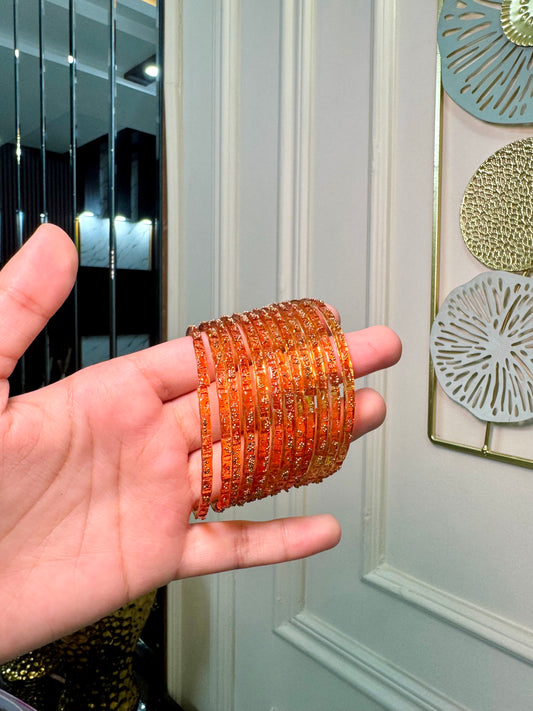 Orange Raindrop Bangles