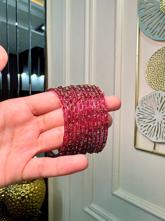 Dark Red Raindrop Bangles