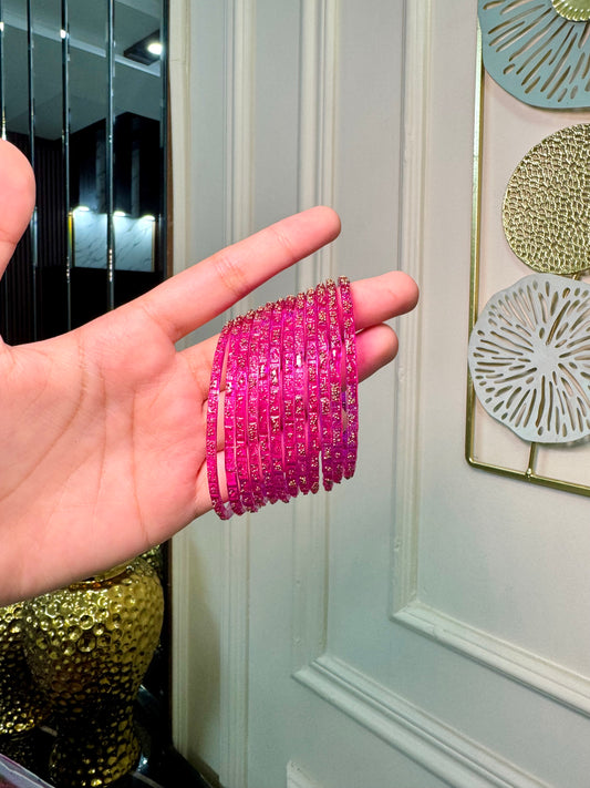 Dark Pink Raindrop Bangles