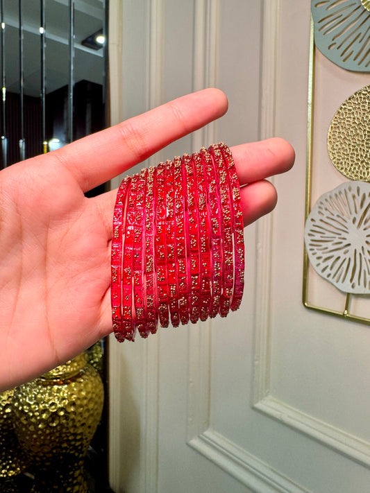 Red Raindrop Bangles